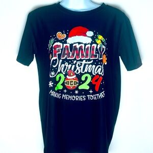 FAMILY CHRISTMAS 2024 BLACK GRAPHIC WOMENS T-SHIRT